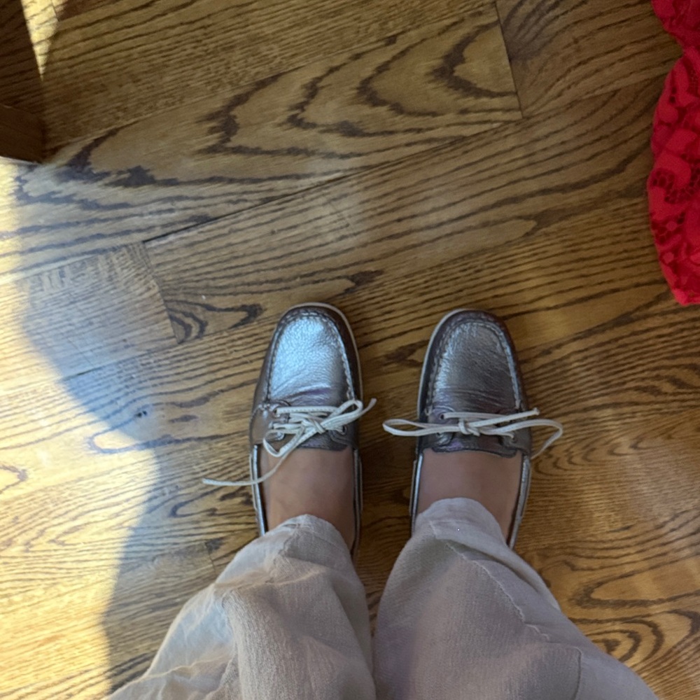 Sperry Metallic Silver Women's Loafers